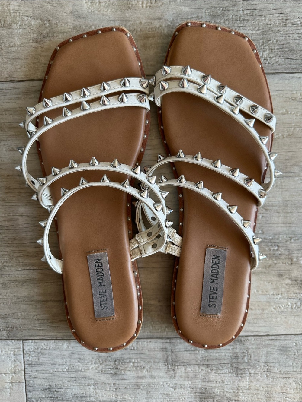 Steve Madden Studded Strappy Slide Sandals Sz 8.5